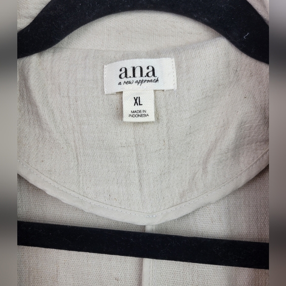 ANA A New Approach Casual Blazer Womens Cotton Linen Blend Size XL - Picture 2 of 11